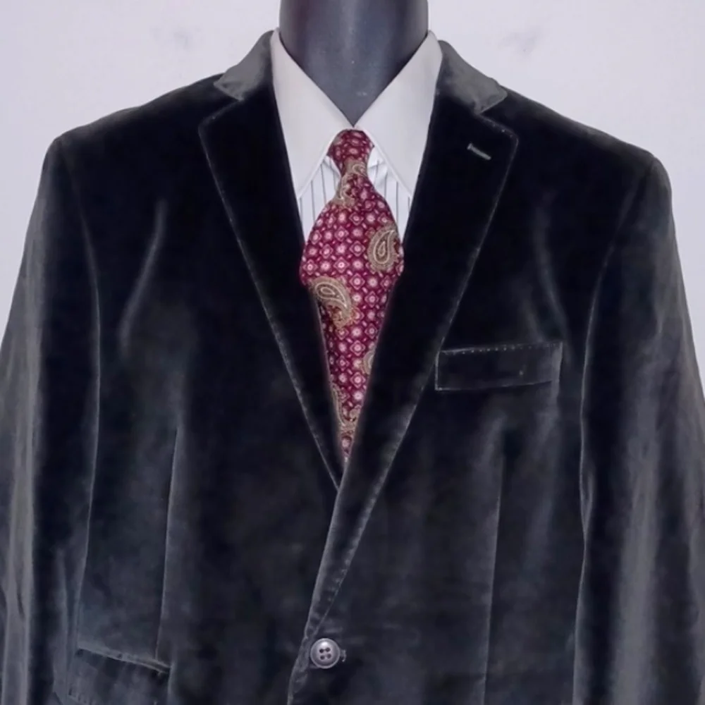 BRIAR Vintage Italian Maroon, Gold and Green Paisley Silk Tie
